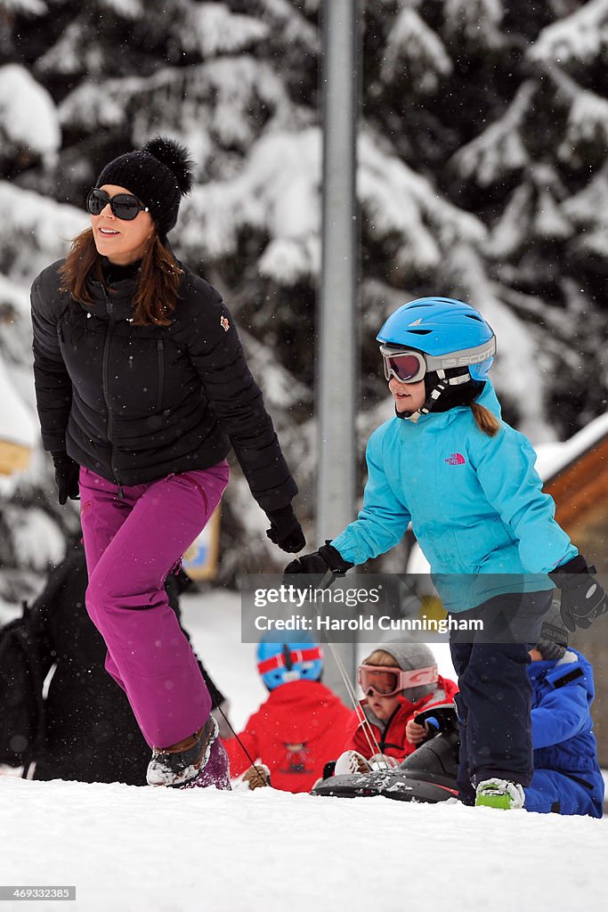 The Danish Royal Family Hold Annual Skiing Photocall In Verbier