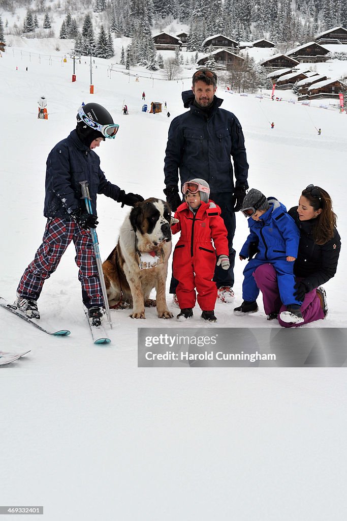 The Danish Royal Family Hold Annual Skiing Photocall In Verbier