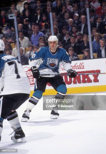 Ron Francis of the Eastern Conference and the Pittsburgh Penguins skates on the ice during the 1996 46th NHL All-Star Game against the Western...