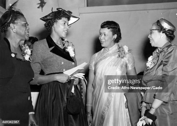 Dorothy I Height, president of the National Council of Negro Women, with several other women attend the 41st Founders' Day program of Rocky Mount...