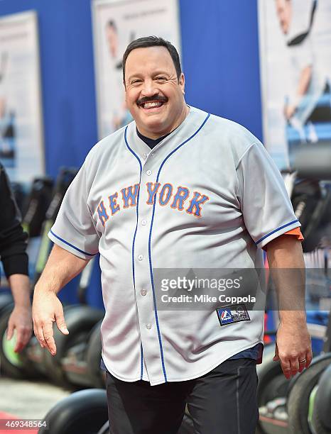 Actor Kevin James arrives for the "Paul Blart: Mall Cop 2" New York Premiere at AMC Loews Lincoln Square on April 11, 2015 in New York City.