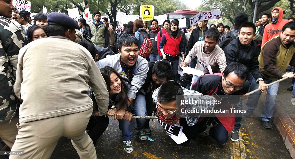 North East Students Protest Over The Death Of Nido Taniam And Rape Of A Minor Girl