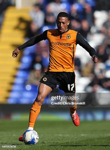 Rajiv Van La Parra of Wolverhampton Wanderers in action during the Sky Bet Championship match between Birmingham City and Wolverhampton Wanderers at...