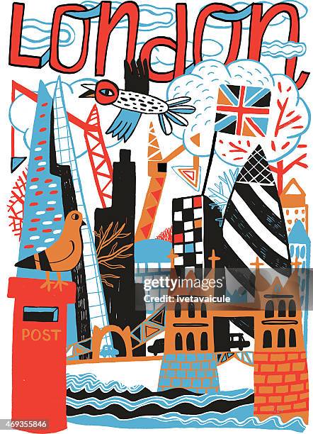 london in united kingdom - postcard stock illustrations