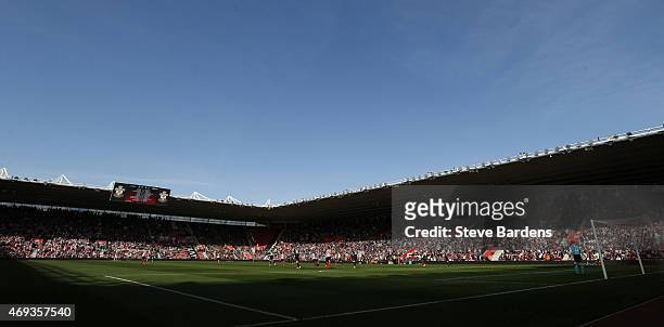 General view of St Mary's stadium during the Barclays Premier League match between Southampton and Hull City at St Mary's Stadium on April 11, 2015...