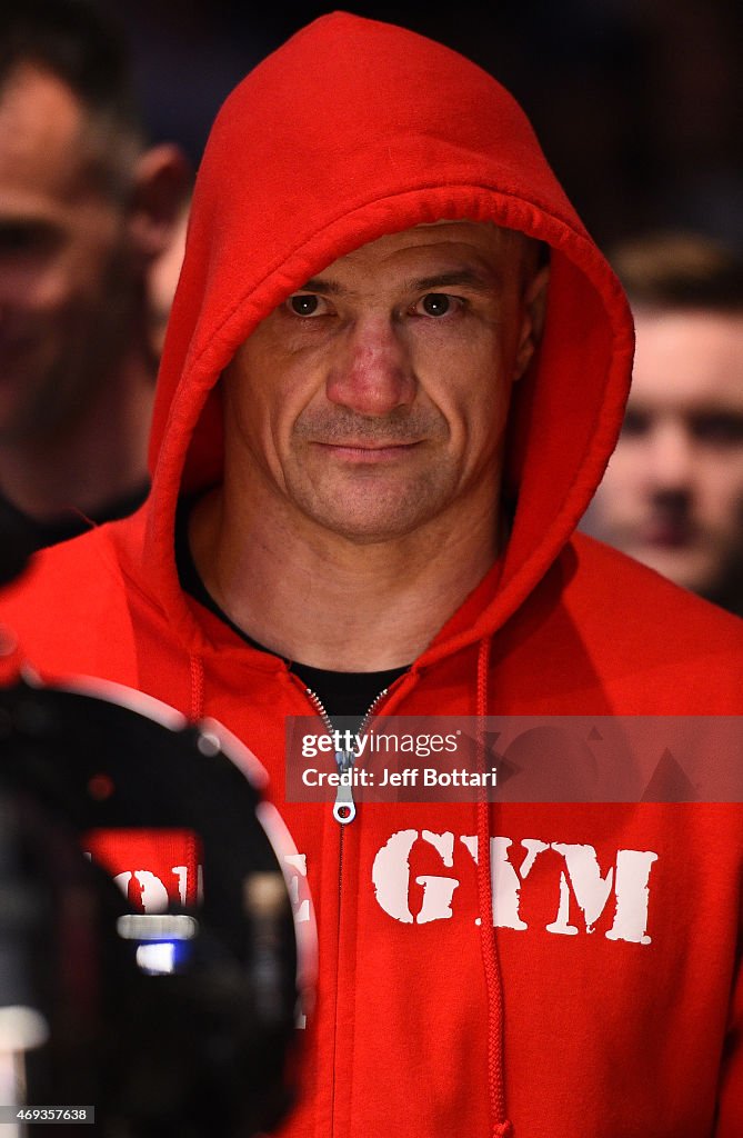 Mirko Cro Cop of Croatia enters the arena before his heavyweight ...