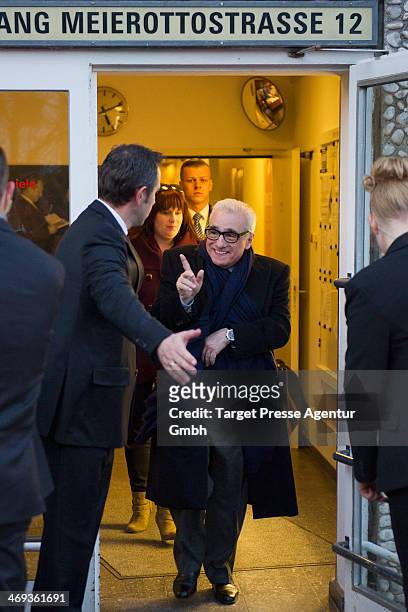 Martin Scorsese leaves the 'Untitled New York Review of Books Documentary' premiere during 64th Berlinale International Film Festival at Haus der...