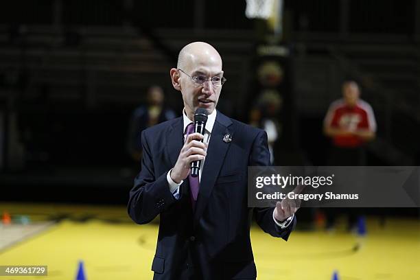 Commissioner Adam Silver speaks during the NBA FIT All-Star Youth Celebration as part of 2014 NBA All-Star Jam Session at the Ernest N. Morial...