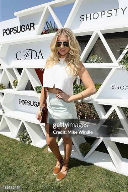 Model Stassi Schroeder attends POPSUGAR + SHOPSTYLE'S Cabana Club Pool Parties - Day 1 at the Avalon Hotel on April 11, 2015 in Palm Springs,...