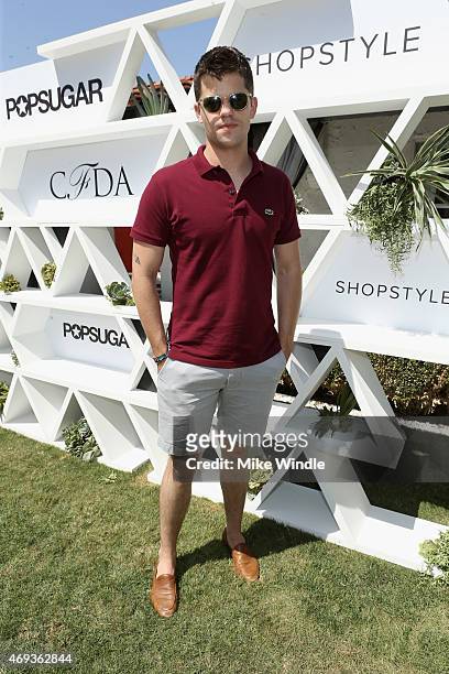 Actor Max Carver attends POPSUGAR + SHOPSTYLE'S Cabana Club Pool Parties - Day 1 at the Avalon Hotel on April 11, 2015 in Palm Springs, California.