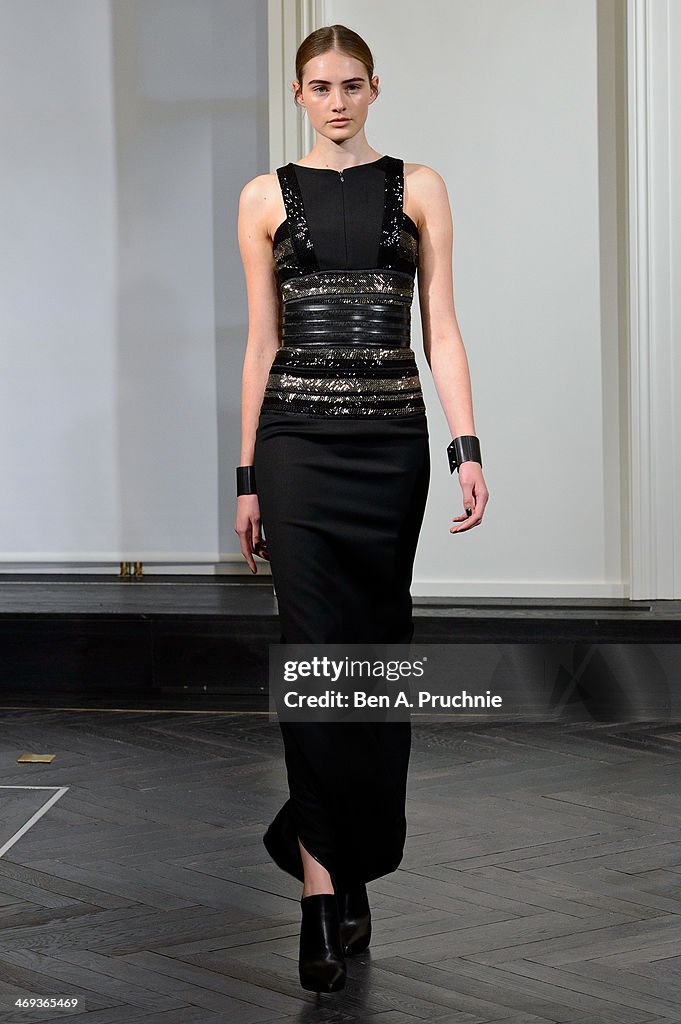 A model walks during the Amanda Wakeley presentation at London... News