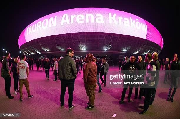 General view of fans gathering at the UFC Fight Night event at the Tauron Arena on April 11, 2015 in Krakow, Poland.