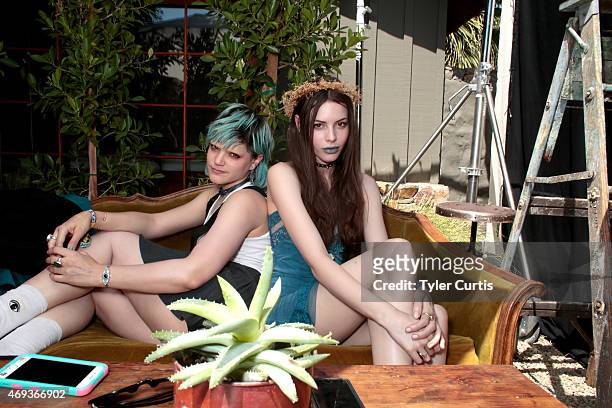 Singer Soko and Charlotte Kemp Muhl of The Ghost of a Saber Tooth Tiger attend The Retreat At The Sparrows Lodge on April 11, 2015 in Palm Springs,...
