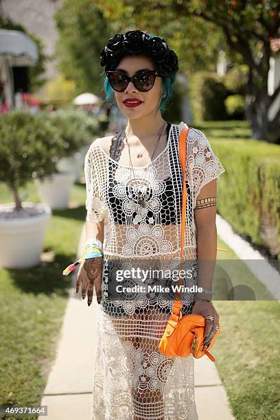 Guest attend POPSUGAR + SHOPSTYLE'S Cabana Club Pool Parties - Day 1 at the Avalon Hotel on April 11, 2015 in Palm Springs, California.