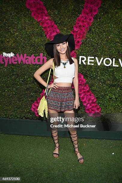 Actresse Victoria Justice attends People StyleWatch & REVOLVE Fashion and Festival Event at Avalon Palm Springs on April 11, 2015 in Palm Springs,...
