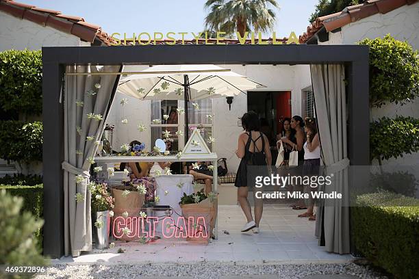 Guests attend POPSUGAR + SHOPSTYLE'S Cabana Club Pool Parties - Day 1 at the Avalon Hotel on April 11, 2015 in Palm Springs, California.