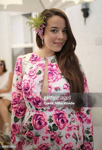 Guest attends POPSUGAR + SHOPSTYLE'S Cabana Club Pool Parties - Day 1 at the Avalon Hotel on April 11, 2015 in Palm Springs, California.