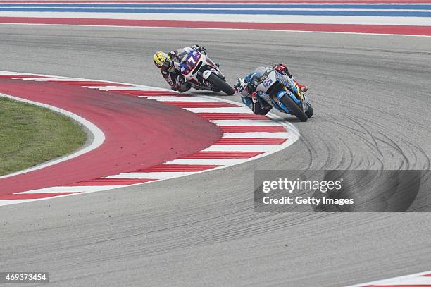 Scott Redding of Great Britain and Estrella Galicia 0,0 Marc VDS leads Karel Abraham of Czech Rep. And AB Motoracing during the MotoGp Red Bull U.S....