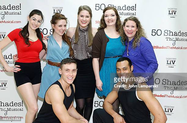 Kaitlyn Frotton, Amber Petty, Chloe Williamson, Ashley Ward and cast perform at the "50 Shades! The Musical" Press Preview at The Snapple Theater...
