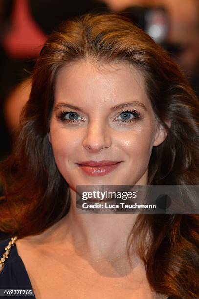 Actress Yvonne Catterfeld attends the 'La belle et la bete' premiere during 64th Berlinale International Film Festival at Berlinale Palast on...