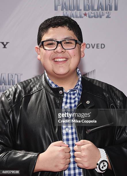 Actor Rico Rodriguez attends the "Paul Blart: Mall Cop 2" New York Premiere at AMC Loews Lincoln Square on April 11, 2015 in New York City.