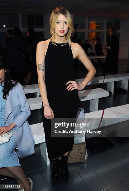 Peaches Geldof attends the Mark Fast show at London Fashion Week AW14 at Aldwych House on February 14, 2014 in London, England.