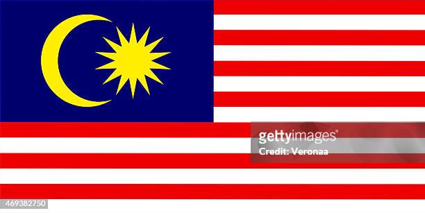 malaysian flag - malaysia flag stock illustrations