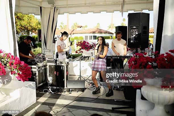 And actress Zoe Kravitz perform during POPSUGAR + SHOPSTYLE'S Cabana Club Pool Parties - Day 1 at the Avalon Hotel on April 11, 2015 in Palm Springs,...