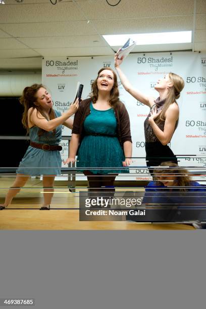 Kaitlyn Frotton, Amber Petty, Chloe Williamson and Ashley Ward of "50 Shades! The Musical" perform at the Press Preview at The Snapple Theater Center...