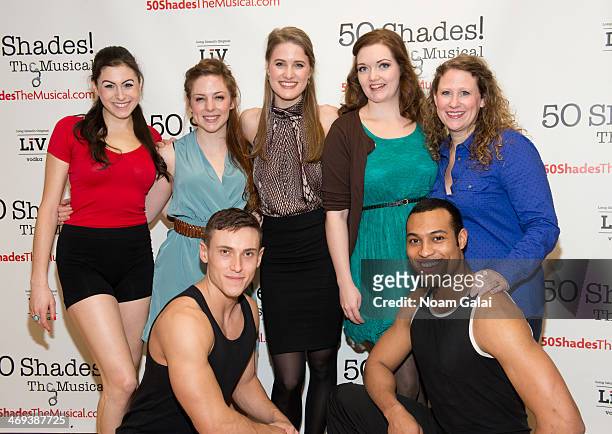 Casey Rogers, Kaitlyn Frotton, Alec Varcas, Chloe Williamson, Amber Petty, Adam Hyndman and Ashley Ward attend the "50 Shades! The Musical" Press...