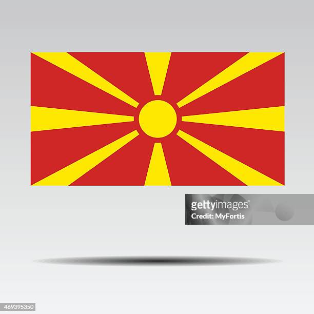 national flag of macedonia - macedonia country stock illustrations