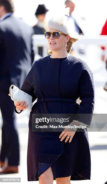 Zara Phillips attends day 3 'Grand National Day' of the Crabbie's Grand National Festival at Aintree Racecourse on April 11, 2015 in Liverpool,...