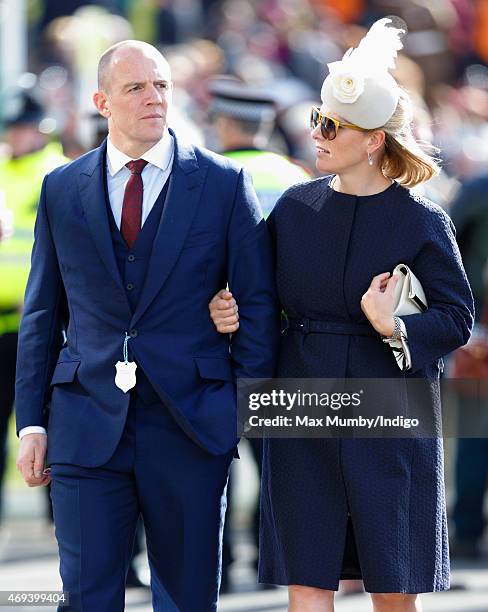 Mike Tindall and Zara Phillips attend day 3 'Grand National Day' of the Crabbie's Grand National Festival at Aintree Racecourse on April 11, 2015 in...