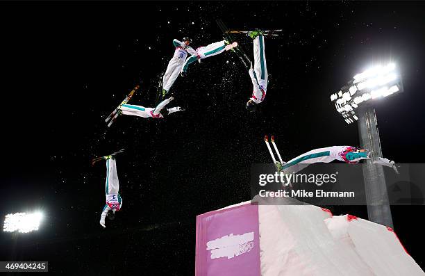 Laura Peel of Australia competes in the Freestyle Skiing Ladies' Aerials Finals on day seven of the Sochi 2014 Winter Olympics at Rosa Khutor Extreme...