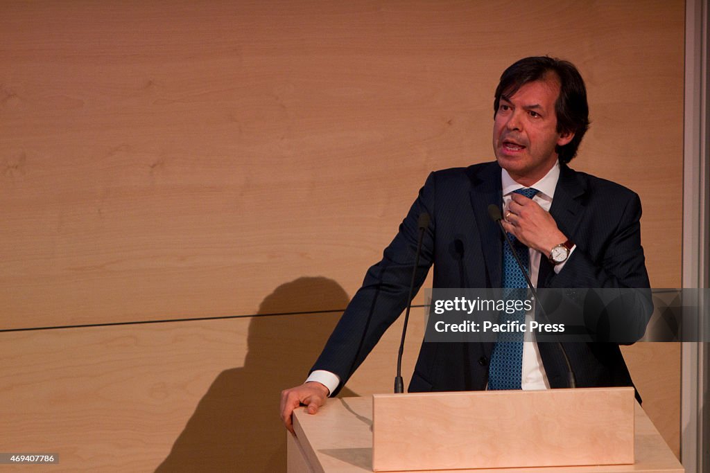 Carlo Messina, CEO at Intesa Sanpaolo bank, speaks at...