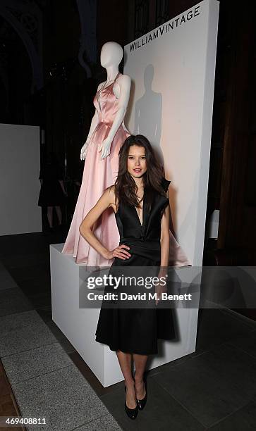 Sarah Ann MacKlin arrives at the WilliamVintage dinner in partnership with American Express at St Pancras Renaissance Hotel on February 14, 2014 in...