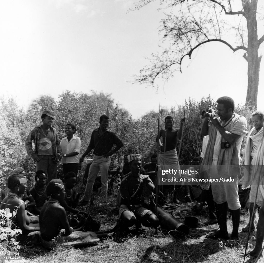 Hard Roundtree A full length portrait of actor Richard Roundtree standing on the set ...