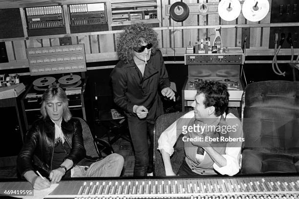 Mick Ronson, Ian Hunter and Mick Jones of The Clash at the Power Station in New York City on February 13, 1981.
