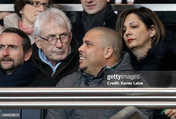 Ronaldo Luis Nazario attends the French Ligue 1 between Paris Saint-Germain FC and Valenciennes VAFC at Parc Des Princes on February 14, 2014 in...