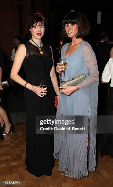 Jasmine Guinness and Dawn O'Porter at the WilliamVintage dinner in partnership with American Express at St Pancras Renaissance Hotel on February 14,...