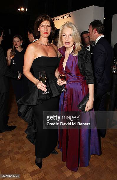 Emma Marsh and Amanda Nevill at the WilliamVintage dinner in partnership with American Express at St Pancras Renaissance Hotel on February 14, 2014...