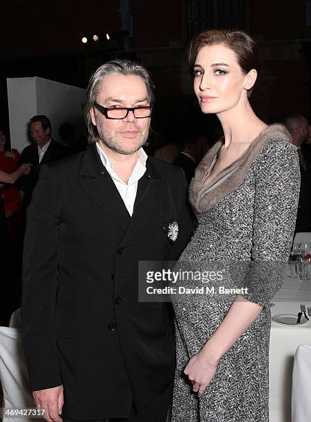 David Downton and Erin O'Connor at the WilliamVintage dinner in partnership with American Express at St Pancras Renaissance Hotel on February 14,...