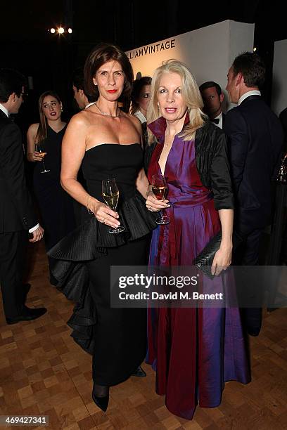 Emma Marsh and Amanda Nevill at the WilliamVintage dinner in partnership with American Express at St Pancras Renaissance Hotel on February 14, 2014...