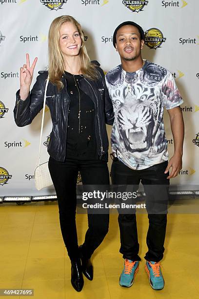 Model Erin Heatherton and Musician Romeo Miller attend the NBA All-Star Celebrity Game 2014 at the New Orleans Arena on February 14, 2014 in New...