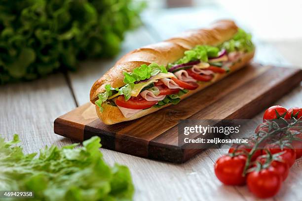 submarine sandwich - ham salami bildbanksfoton och bilder