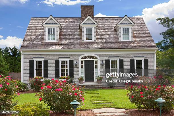 luxury new england house, hyannis, cape cod, massachusetts, usa. - cape cod stock pictures, royalty-free photos & images