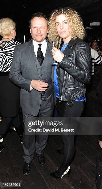 Neil Stuke and Sally-Anne attends the Lancome pre-BAFTA party hosted by Lily Collins at The London Edition Hotel on February 14, 2014 in London,...