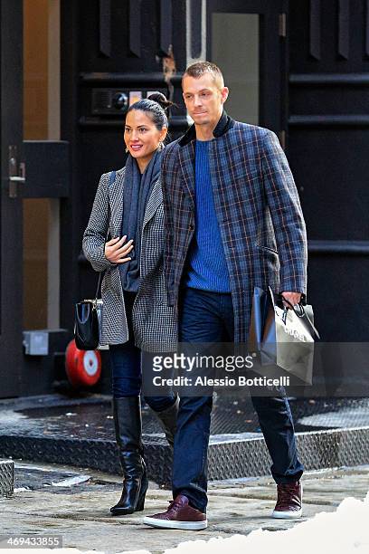 Olivia Munn and Joel Kinnaman are seen shopping in SoHo on February 14, 2014 in New York City.