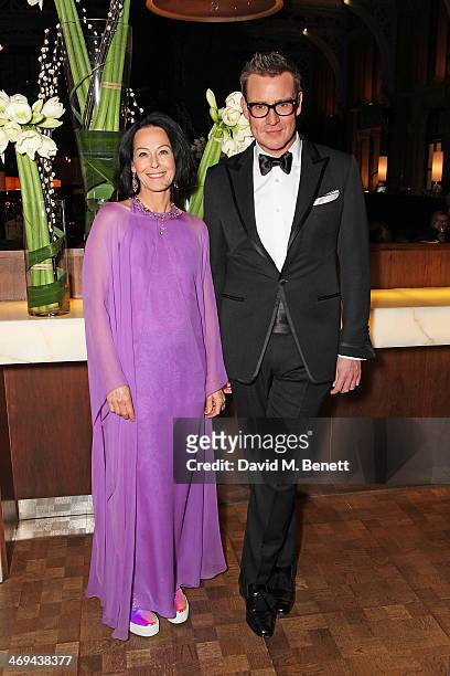 Lady Amanda Harlech and William Banks-Blaney arrive at the WilliamVintage dinner in partnership with American Express at St Pancras Renaissance Hotel...