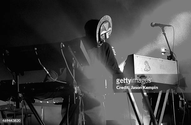 Musician SBTRKT performs onstage during day 2 of the 2015 Coachella Valley Music & Arts Festival at The Empire Polo Club on April 11, 2015 in Indio,...